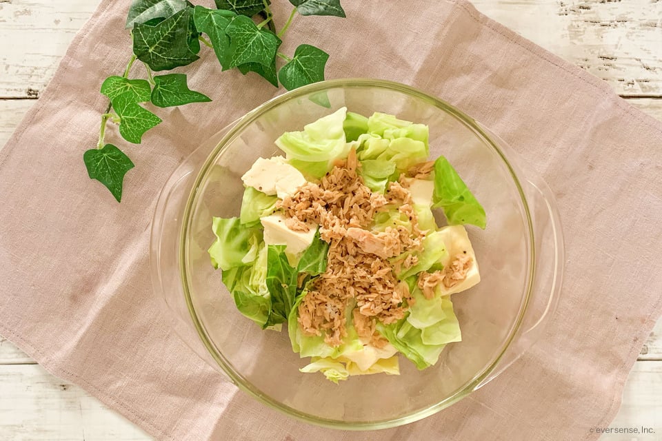 豆腐 キャベツのレシピ 豆腐とキャベツのさっぱりレンジ蒸し コジカジ